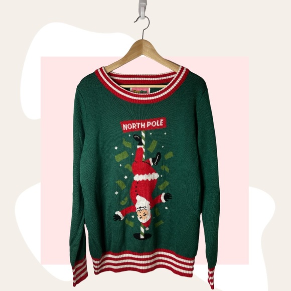 18. Tipsy Elf Santa North Pole sweater - Picture 1 of 8